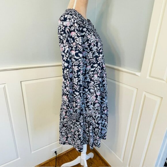 J. Crew Factory Mixed Floral Tiered Cotton Block Print Mini Dress Small - Picture 5 of 9